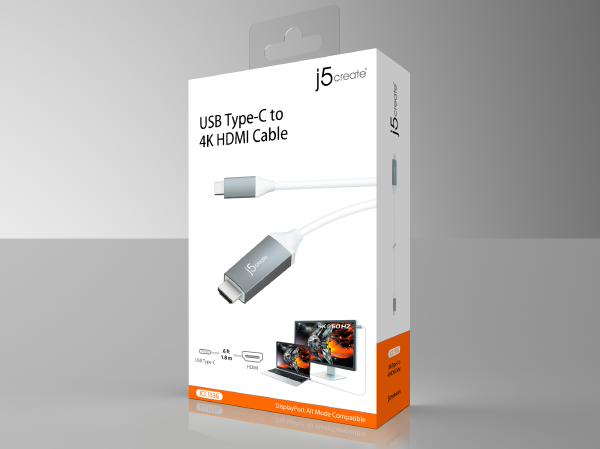 For Data transfer J5create JCC153G USB-C TYPE-C to 4K HDMI 1.9m Adapter Cable