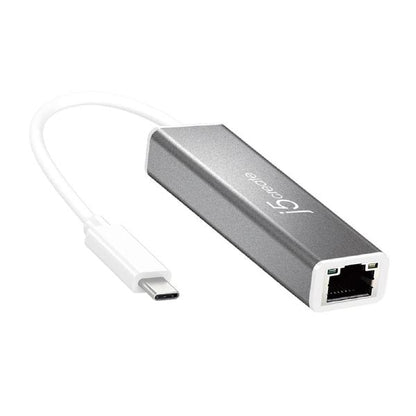 For Data transfer J5create JCE133G USB-C to Gigabit Ethernet Adaptor (USB Type-C to RJ-45)