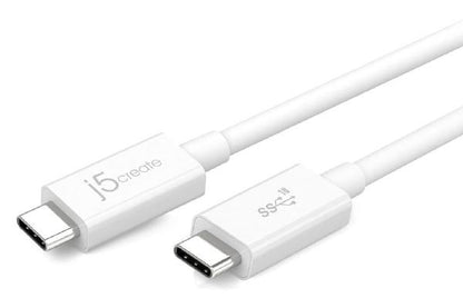 For Data transfer and charging J5create JUCX01 USB-C 3.1 to USB-C 70cm Coaxial cable (Speeds up to 10 Gbps SuperSpeed+ & 20V/5A (100W) power delivery)