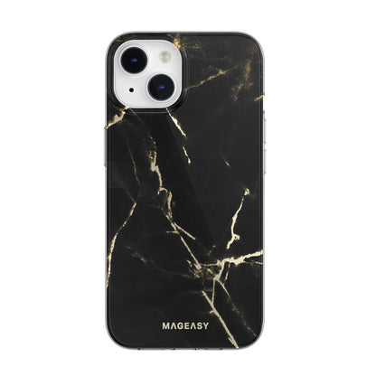 Mageasy Durable Shockproof Magnetic Marble Style Case for iPhone 14 - Black