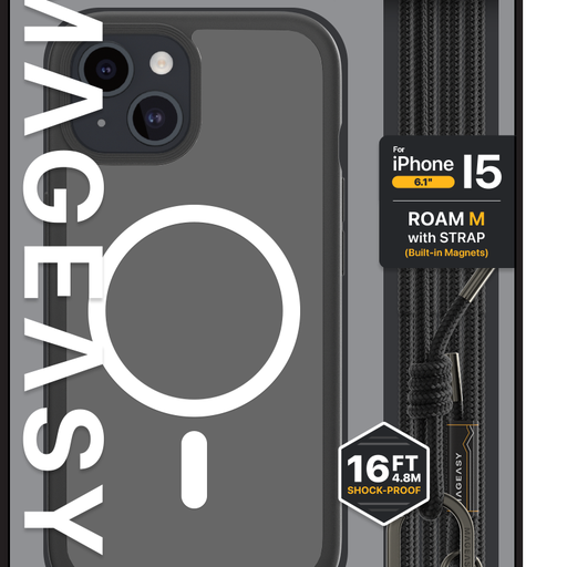 Mageasy Roam M + Strap Magnetic  Shockproof Durable Case For iPhone 15 Pro