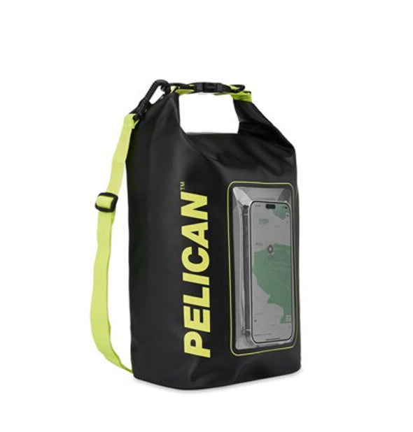 Genuine Pelican Marine Waterproof 5L Dry Bag w/ Phone Window - Black/Yellow AUS