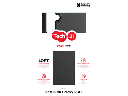 Genuine Tech 21 Evo Lite Shockproof Case For Samsung Galaxy S23 FE - Black AU