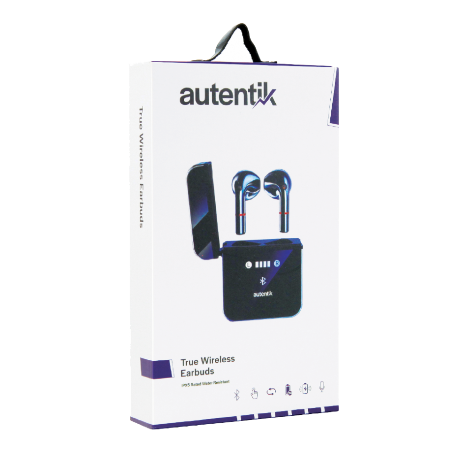 Autentik Premium TWS IPX5 Earpods with Charging Case Clear Sound,Bass