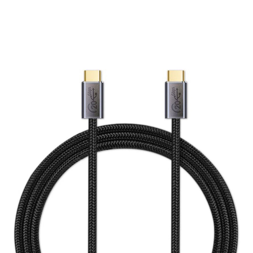 Braided 2M BoostUp Cafule USB-C to USB-C Cable Charge & Video Black （USB 3.2 Gen2 - 20Gbps, 100W/5A, 8K/60Hz)