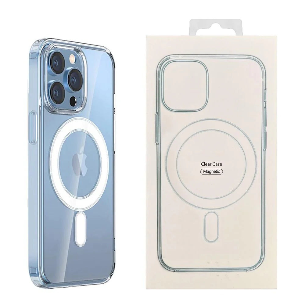 Magsafe compactible clear case for iPhone 15 shockproof durable
