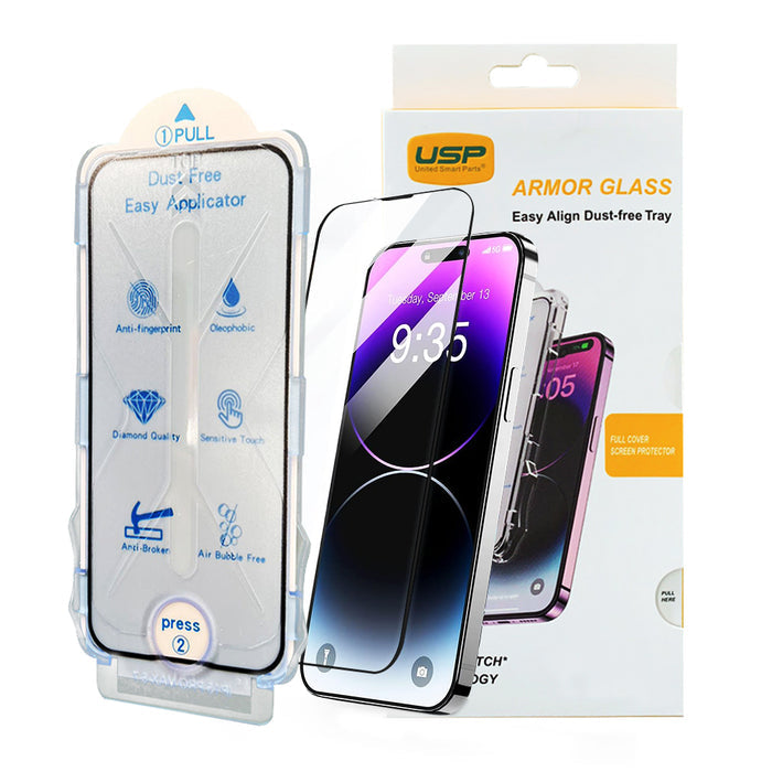 USP Easy Align Dust-free Tray Screen Protector For iPhone 14 Pro Full Cover (1 Piece/Box）