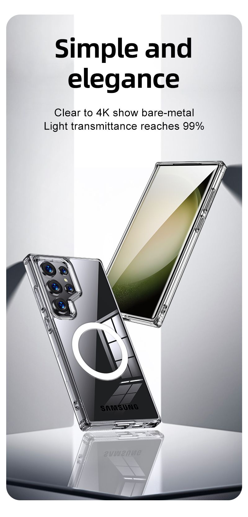 Aero Glide Magnetic Protective Bumper Case for Samsung Galaxy S24