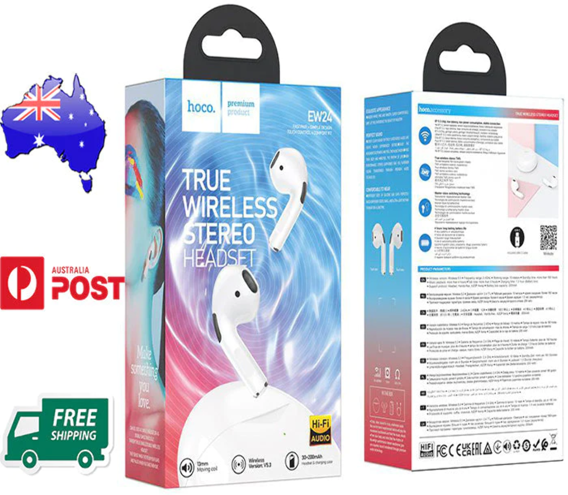 Hoco EW24 Simple True Wireless Bluetooth Inear Earphones - White