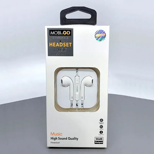 Earphone With 3.5 Connector 96db output Mobigo Compatible headset with Volume control