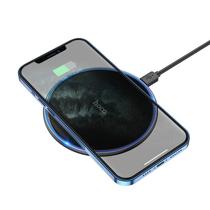 Hoco Wireless Charger Qi 15W Charging Pad Compactable For All Wireless Devices- Black