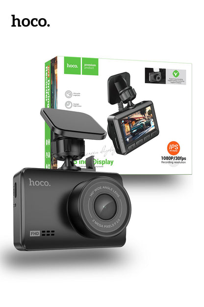 Hoco DV2 Driving SIngle Channel HD Recorder Car Dash Camera With Display - Black