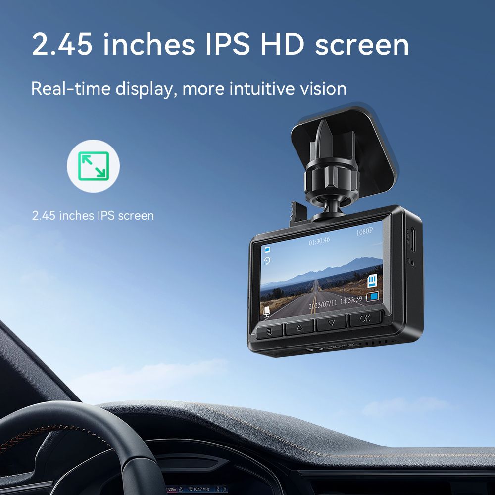 Hoco DV2 Driving SIngle Channel HD Recorder Car Dash Camera With Display - Black