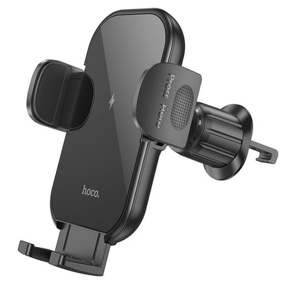 Hoco Wireless Car Charger Air vent Mount Fast Charging Phone Holder Dureble - Black
