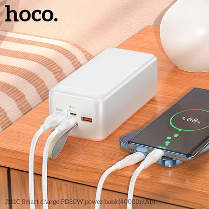 Hoco 40000mAh Portable Smart Charge Power Bank Intelligent Balance PD 30w - Black