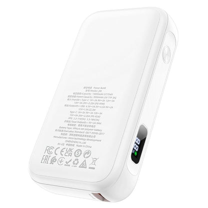 Hoco J98 Portable 15000mAh Smart Power Bank USB C Fast Charge 45W PDQC3.0 White