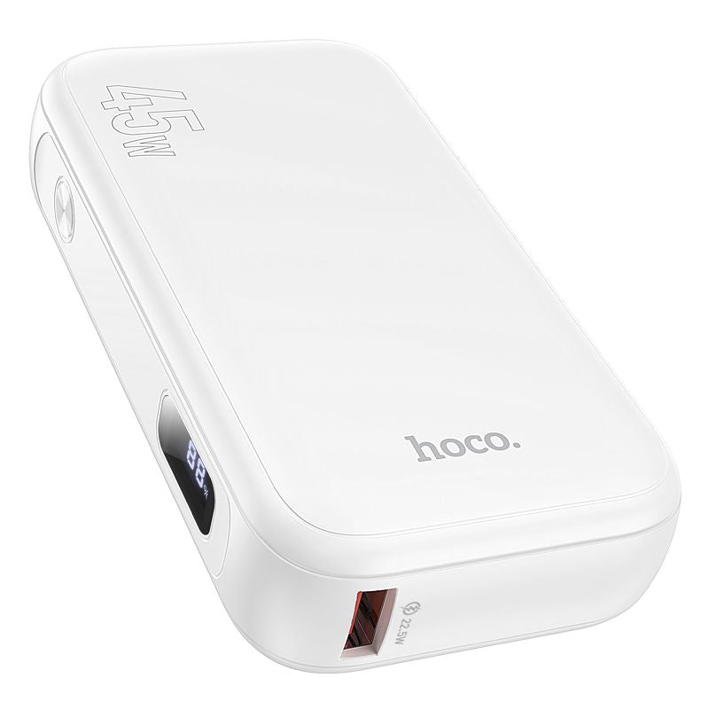 Hoco J98 Portable 15000mAh Smart Power Bank USB C Fast Charge 45W PDQC3.0 White