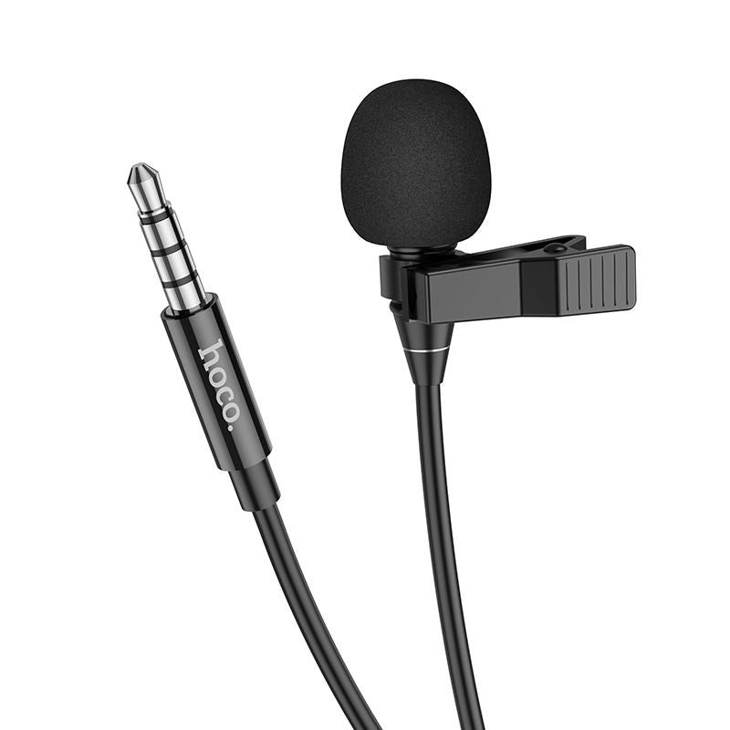 Hoco 3.5mm To Microphone Clear Sound Format Best for Gaming/Vlogging Durable- Black