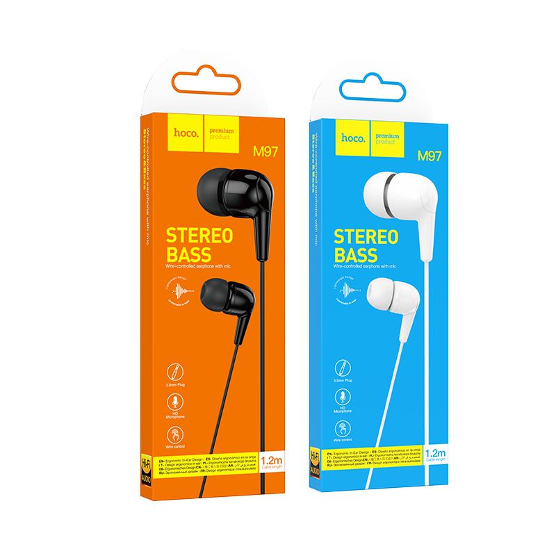 Hoco 3.5mm Wired Earphones Universal With Mic InEar Stereo Deep Bass wired Control