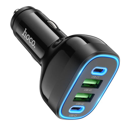 Univerasl Fast Guide PD72W 2C 2A Ports Car Charger For Smart Devices - Black