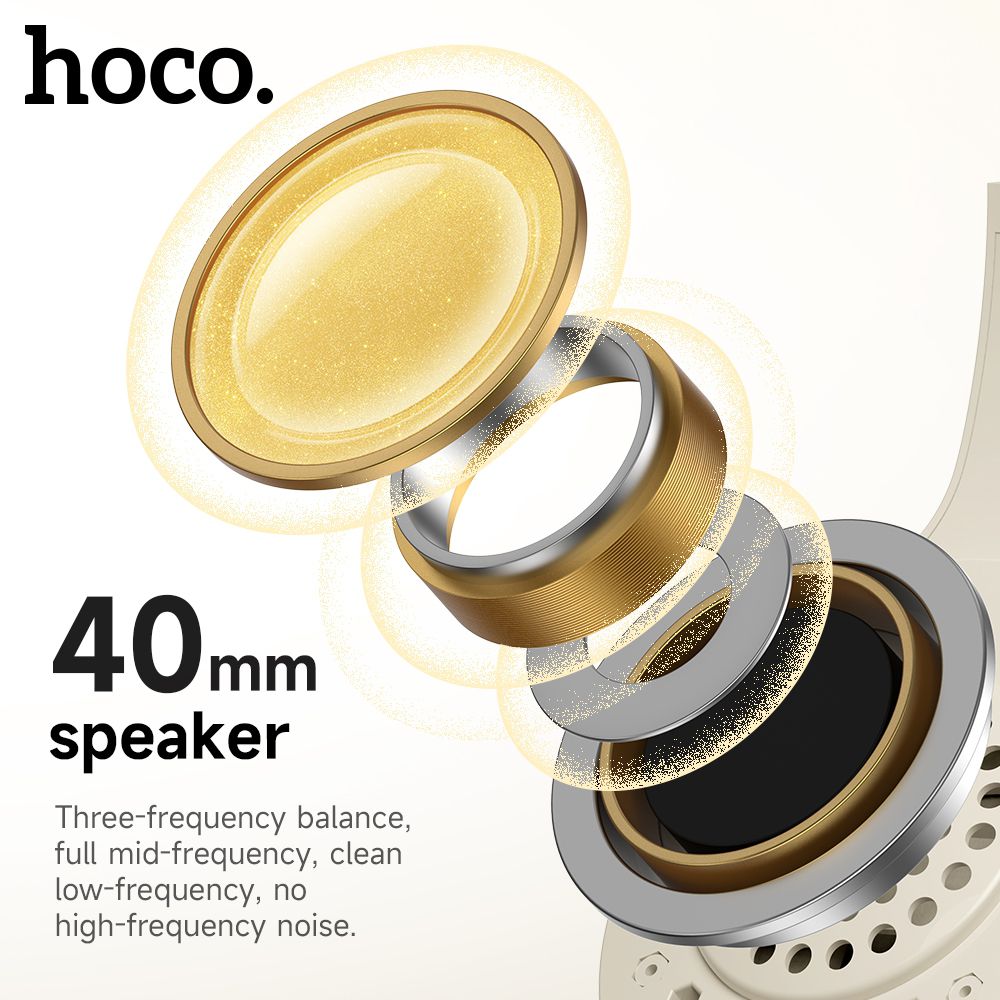 Hoco W46 Charm Wireless Bluetooth OverEar Foldable Headphones With Long Battery