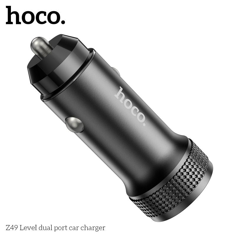 Hoco Z49 Fast Car Charger USB-A 2 Port Car Phone Charger Cigarette Port