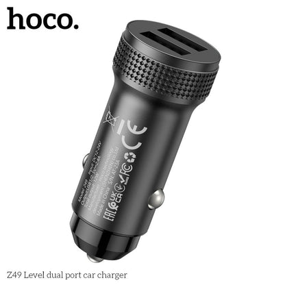 Hoco Z49 Fast Car Charger USB-A 2 Port Car Phone Charger Cigarette Port