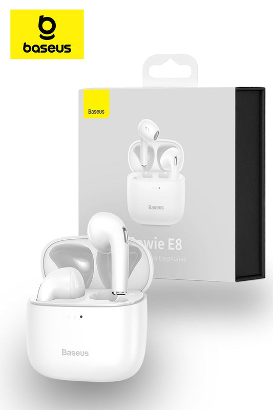 Baseus E8 Bowie True Wireless Bluetooth Earphones With HiRes Audio-White/Black