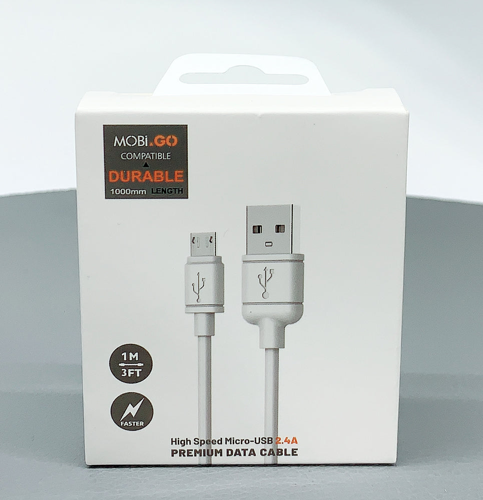 Fast Charging Mobigo 1m 2.4A High Speed USB-A to Micro USB Cable