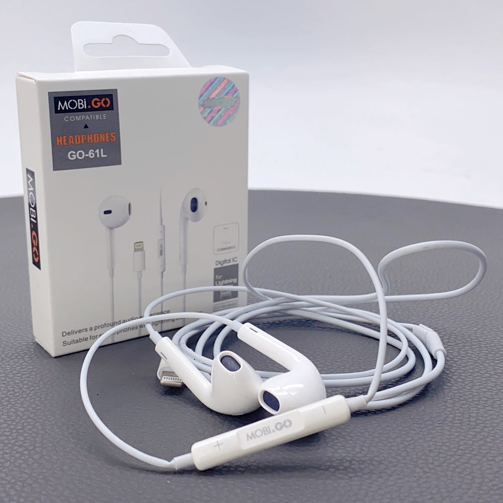 Earphone With Lightening Connector 3D output Mobigo Compatible headset with Volume control