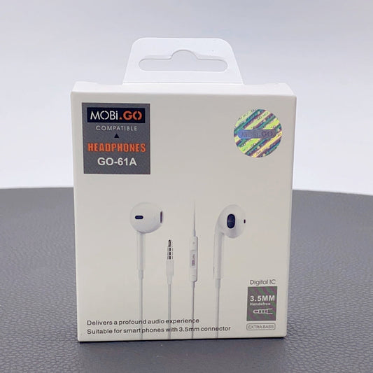 Earphone With 3.5mm Connector 3D output Mobigo Compatible headset with Volume control