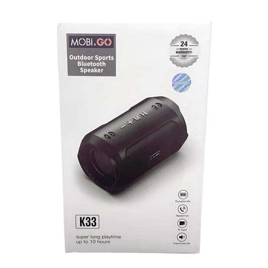 Mobigo K33 Wireless Bluetooth Speaker with Bass Boosted & Long Battery Life - Black