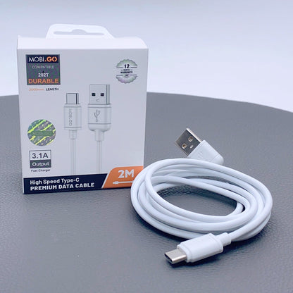 Fast Charging cable Mobigo 2m 2.4A Fast USB-A to Type -C Cable