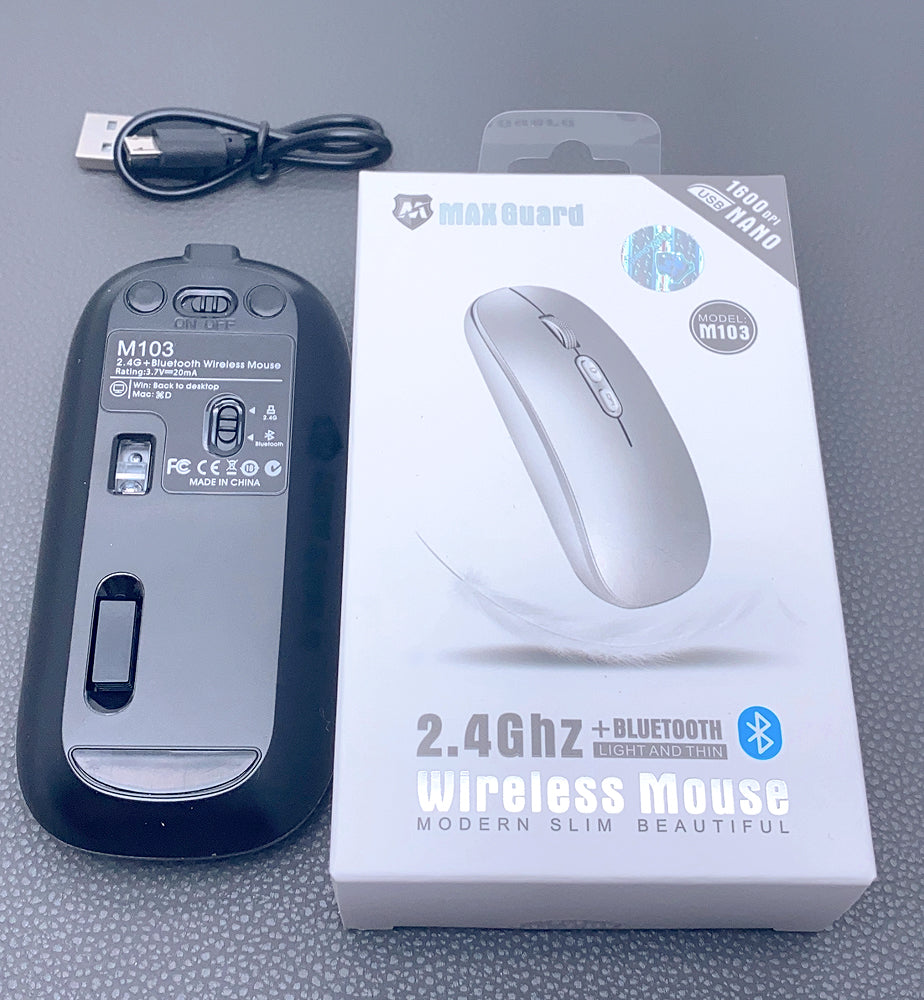 Wireless Mouse Maxguard 2.4ghz Bluetooth Connectivity Fast, reliable and rechargable
