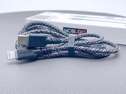 Braided charging cable Mobigo 1m PD 20W Type-C To Lightening Cable
