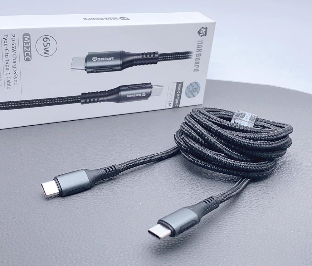 Charging cable Maxguard 2m 65W Type-C to Type-C Braided Cable