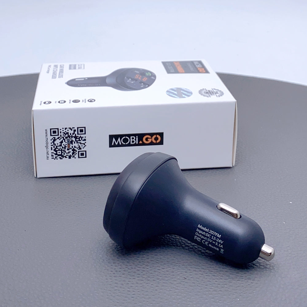 Compatible Mobigo 3.1A Fast Wireless Car MP3 Portable 2 USB-A port Charger