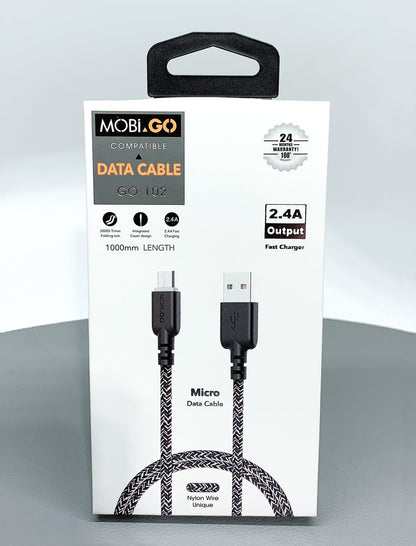 Briaded Fast Charging Mobigo 1m 2.4A High Speed USB-A to Micro USB Cable