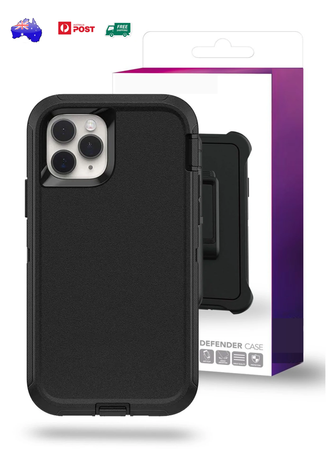 Heavy Duty Defender Full Case with Clip for iPhone 7/8/11/12/13/14 Pro Max Mini
