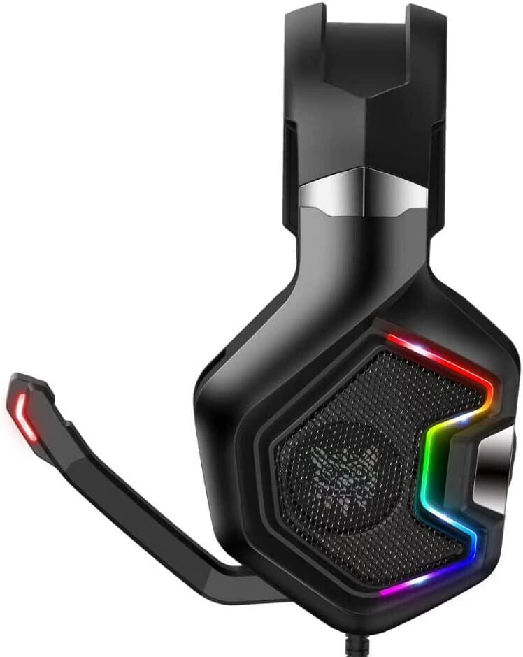 Surround Sound RGB Noise Cancelling Wired Gaming Headset Headphone with Mic