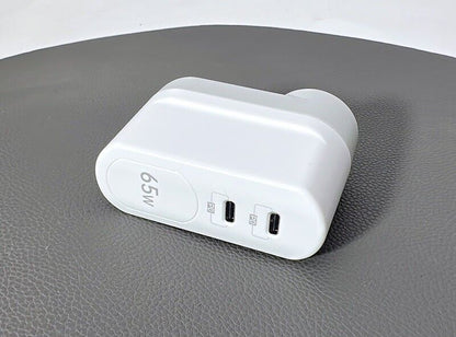 65W PD Dual USB C Fast GaN Wall Charger Power Adapter for iPhone iPad Samsung