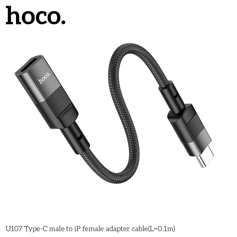 Hoco Genuine USB-C Male To iPhone Female Adapter 10CM Adapter Cable