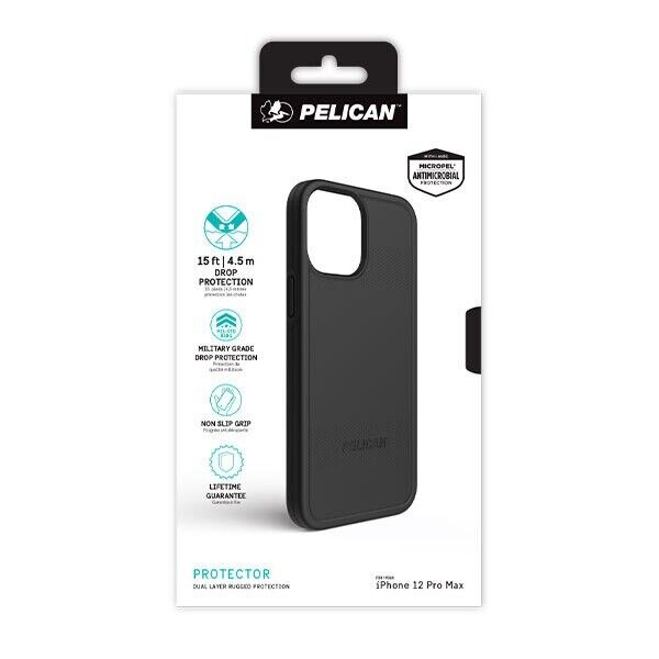 Genuine Pelican Protector ShockProof Case For Apple iPhone 12 Pro Max - Black AU