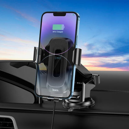 Hoco 15W Fast Charging Genuine Car Phone Holder QI Wireless Charger Centre Console