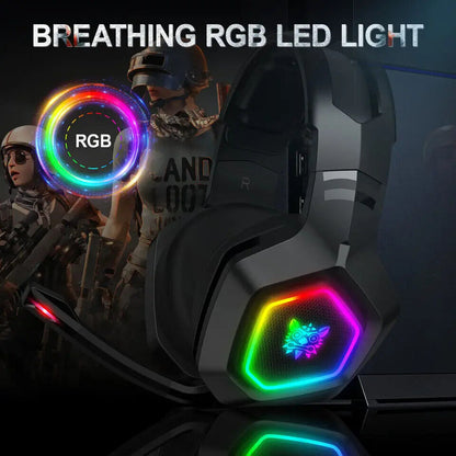 Surround Sound RGB Noise Cancelling Wired Gaming Headset Headphone with Mic