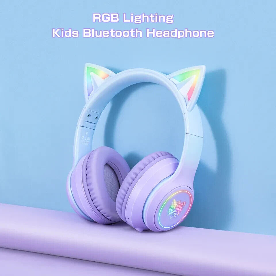 RGB Cat Noise Cancelling Wired/Bluetooth Gaming Headset Headphone