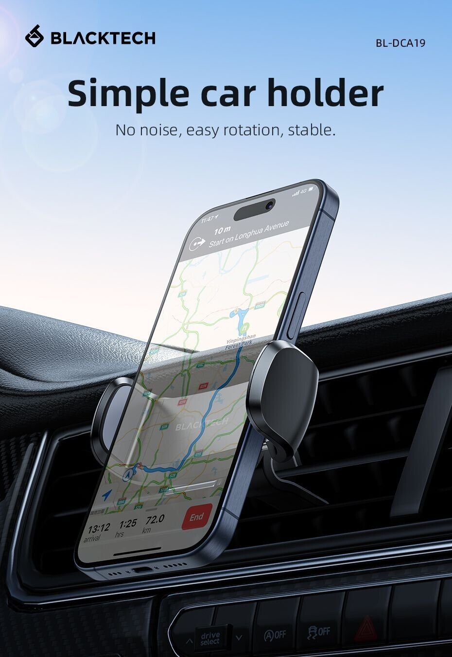 Simple Car Phone Mobile Holder Air Outlet Vent Mount Holder - Au Stock