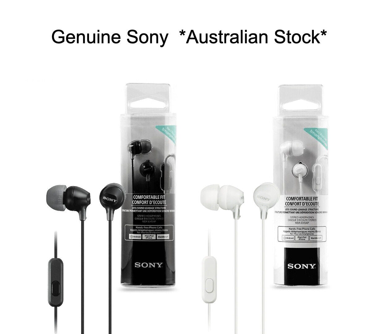 Genuine Sony MDREX15AP In-Ear Lightweight Headphones Control and Microphone *AU*