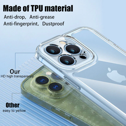 Clear Shockproof Bumper Cover for iPhone 14 13 12 11 Pro Max Plus 7 8 SE XR XS X
