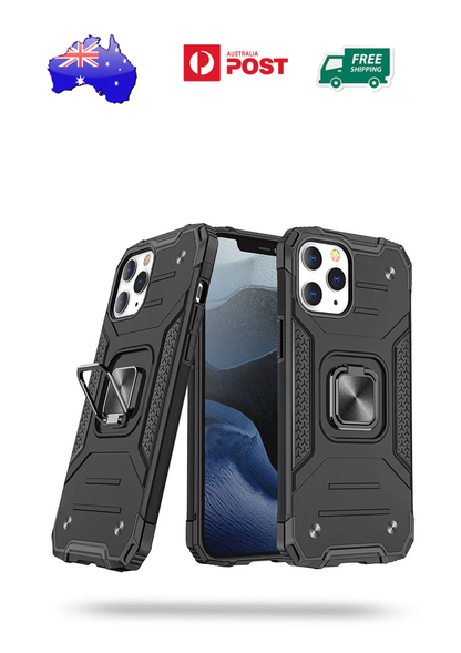 Robot Magnet Armour Rugged Case for iPhone 15 Pro Max with Holding Ring Back